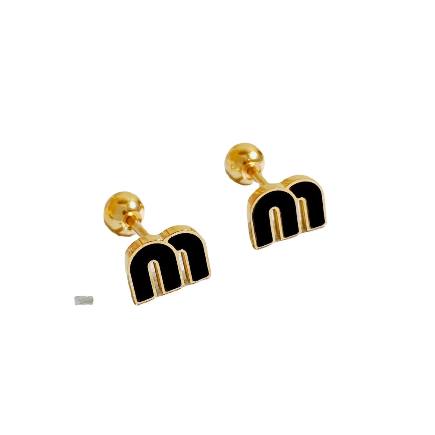 M Stud Earrings