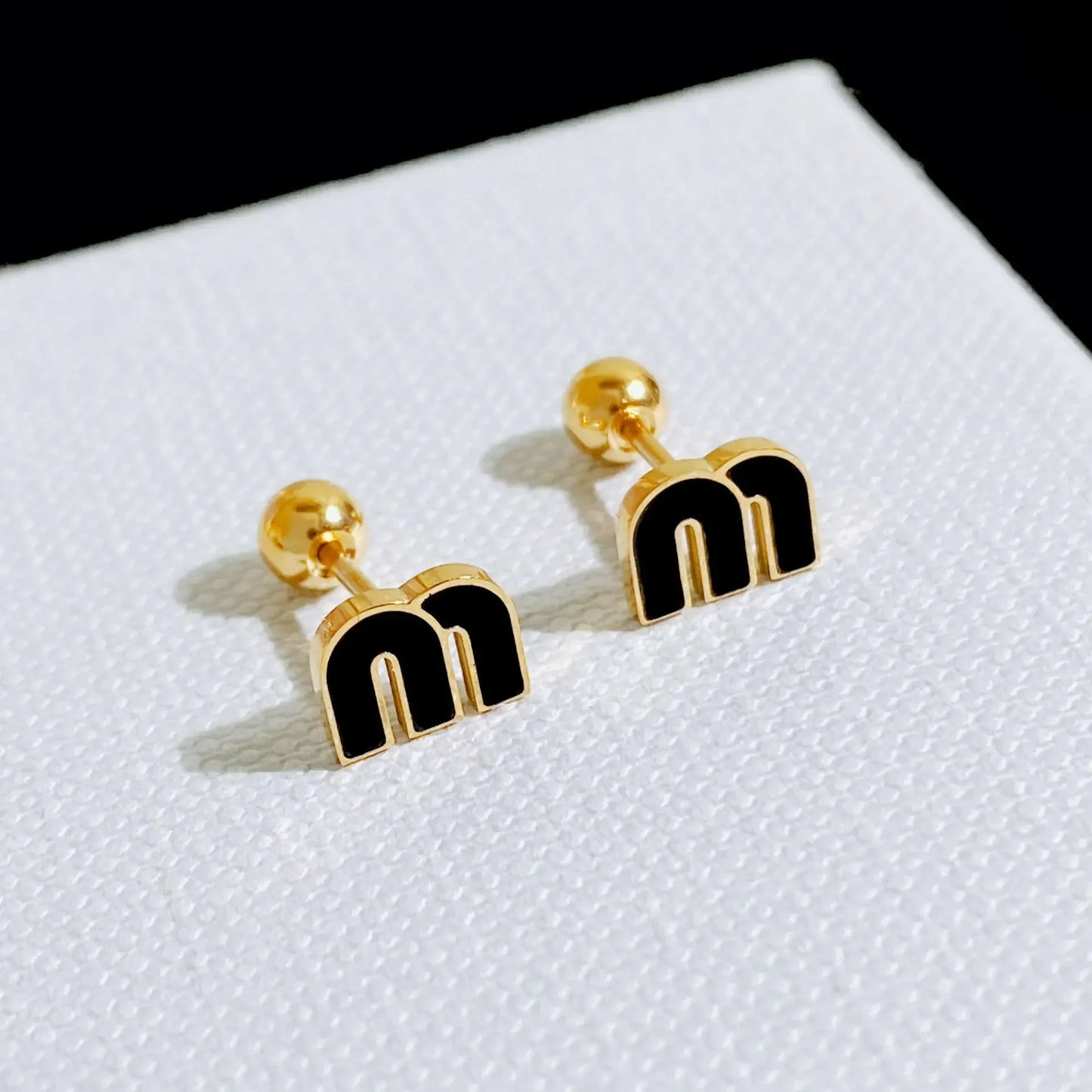 M Stud Earrings